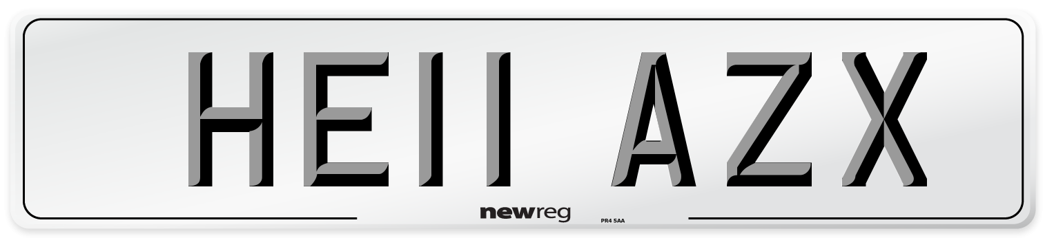HE11 AZX Number Plate from New Reg